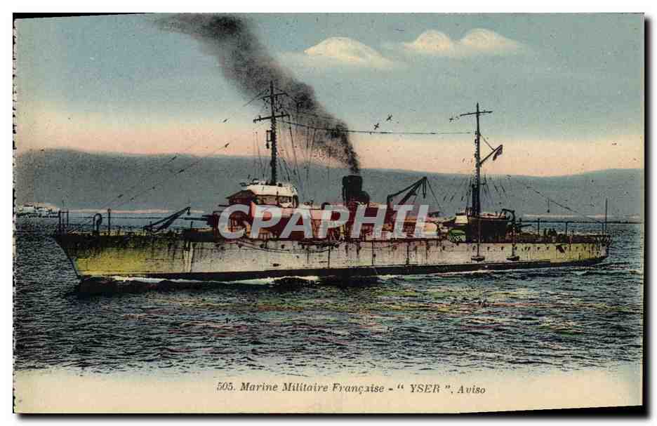 CPA Bateau de Guerre Yser Aviso 