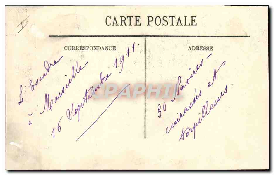 Le Waldeck-Rousseau — Croiseur-Cuirassé de 1ère classe — Marine de Guerre — Verso