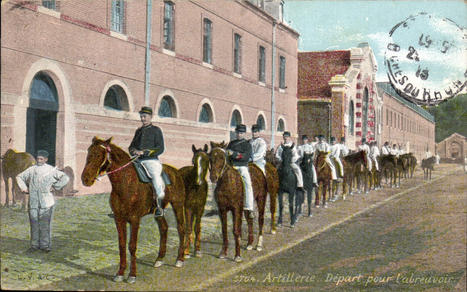 Artillerie — Départ pour l'abreuvoir — L. V. & C. n° 3704