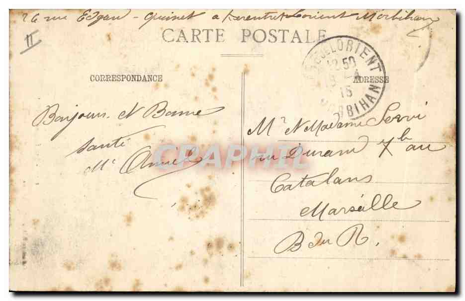 CPA Folklore Enfants Bretagne — Verso
