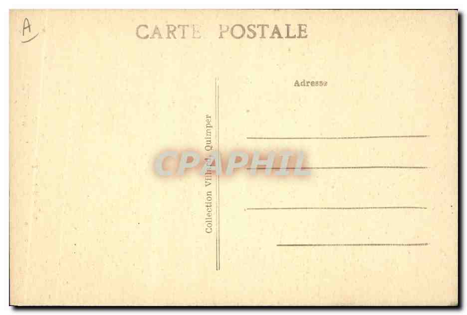 CPA Folklore Fileuse de Rosporden Cofife de travail et de deuil  — Verso
