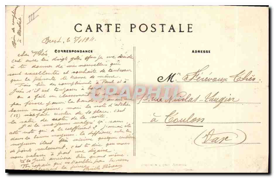CPA Folklore Charite Grand Mere Enfants  — Verso