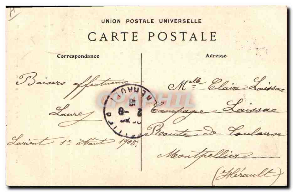 CPA Folklore Jeune fille de Lorient  — Verso