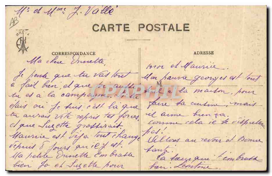 CPA Folklore Jeune fille de Guemene sur Scorff — Verso