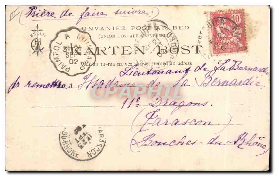 CPA Folklore Hillion Cotes du Nord — Verso