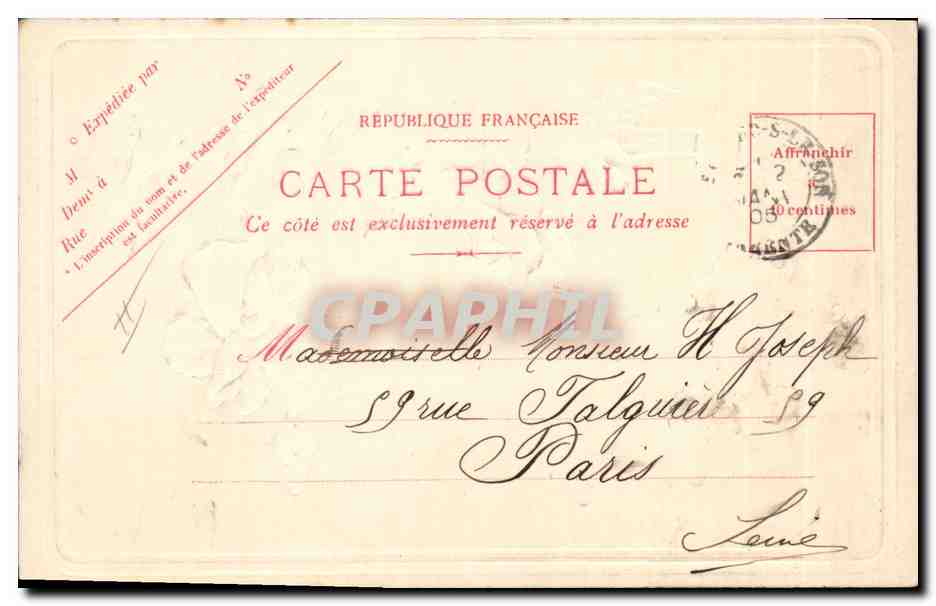 CPA Fantaisie Fleurs  — Verso