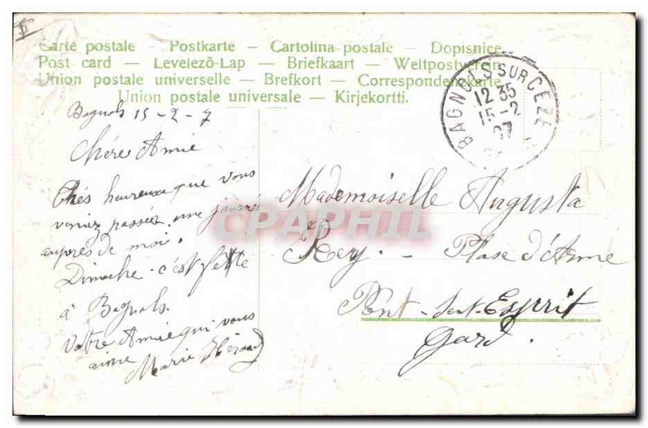 CPA Fantaisie Fleurs  — Verso