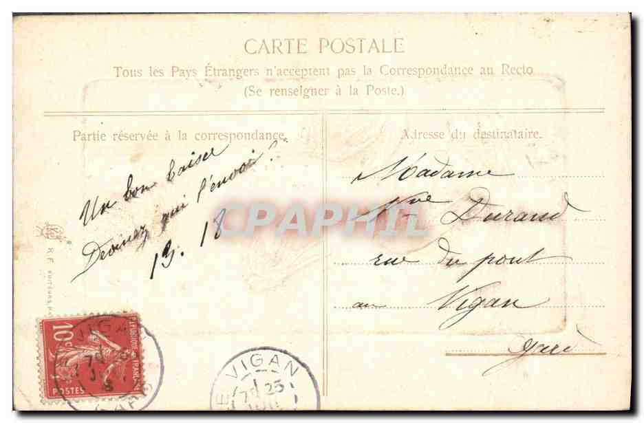 CPA Fantaisie Hirondelles  — Rückseite