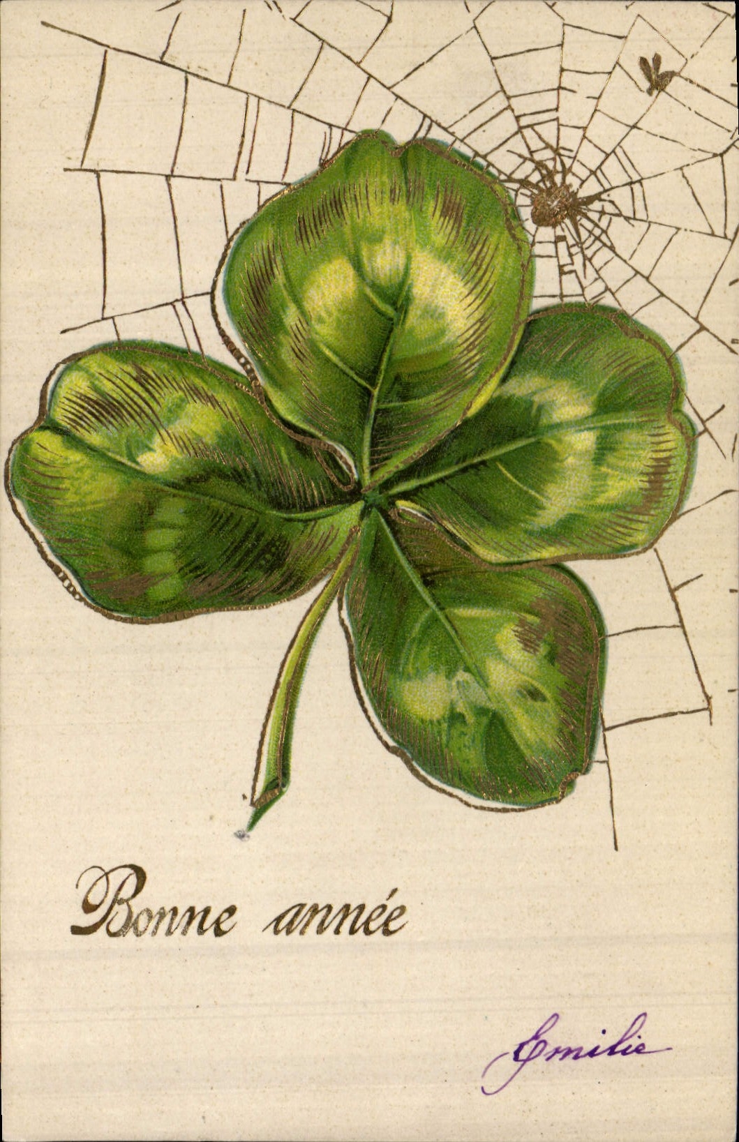 CPA Fantaisie Fleurs Toile d'araignee