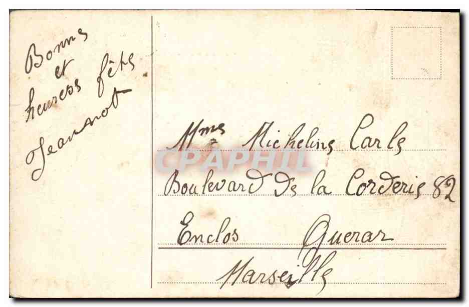 CPA Fantaisie Fleurs Hirondelle — Rückseite