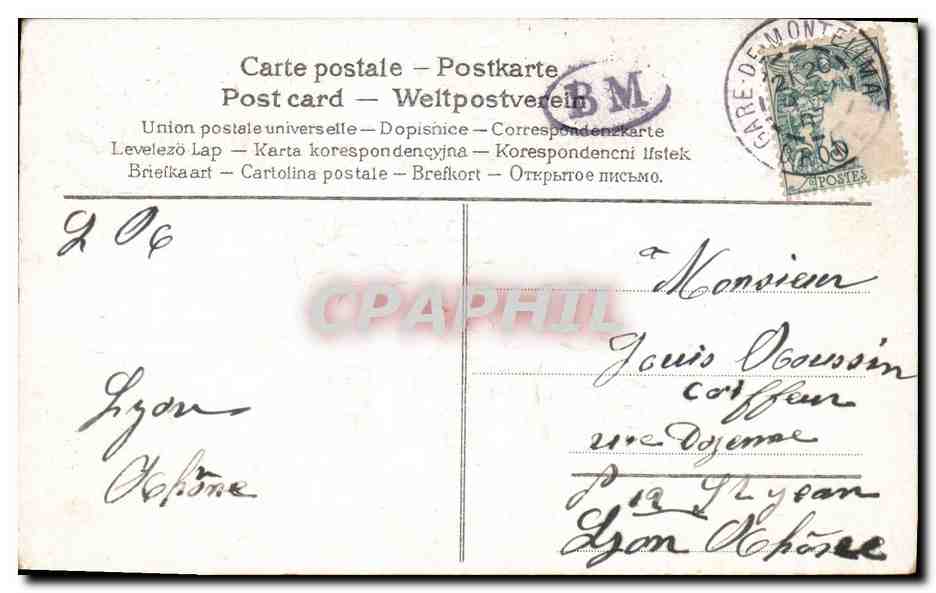 CPA Fantaisie Fleurs Hirondelles — Rückseite