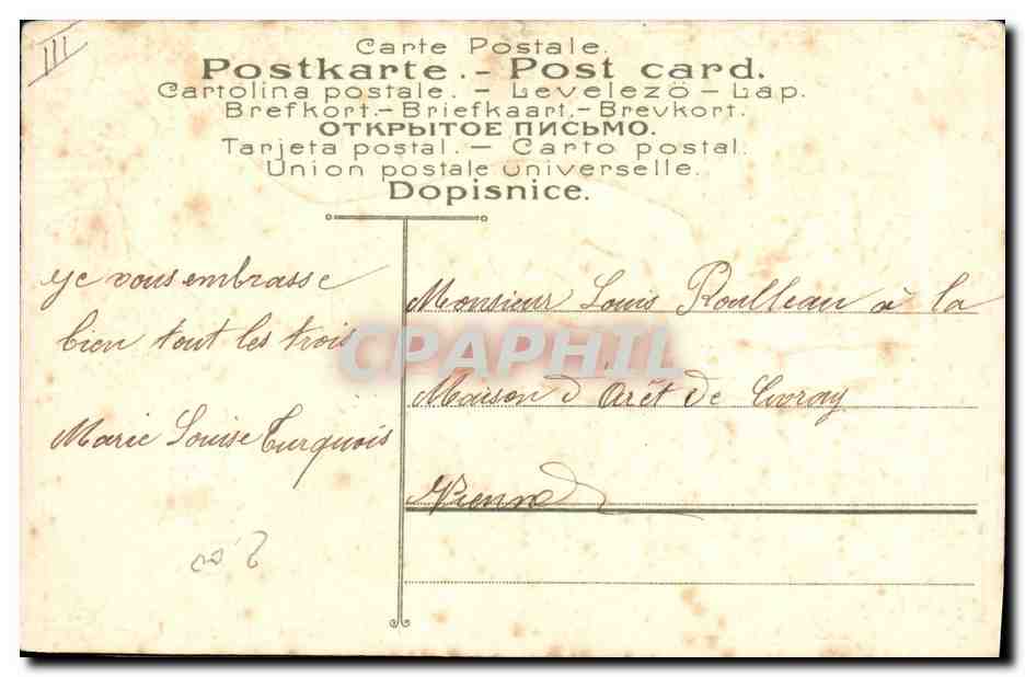 CPA Fantaisie Fleurs Main — Verso