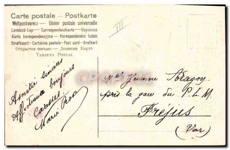 CPA Fantaisie Fleurs Main Hirondelle — Verso