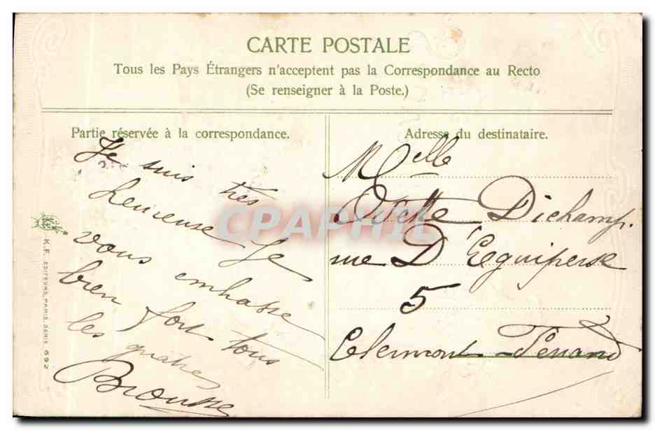 CPA Fantaisie Fleurs  — Verso