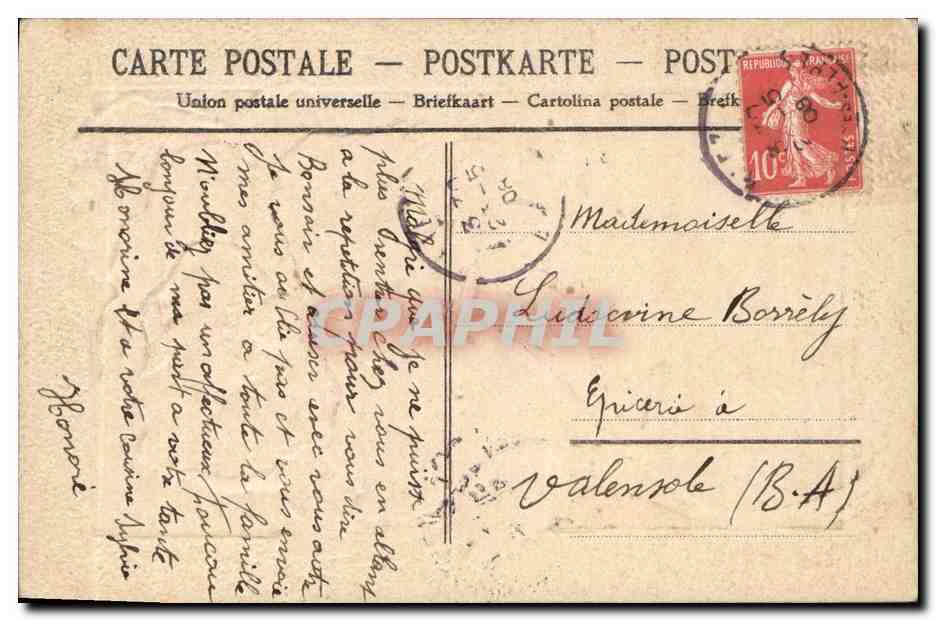 CPA Fantaisie Fleurs  — Verso