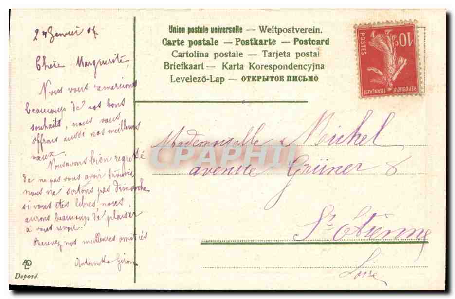 CPA Fantaisie Fleurs  — Verso