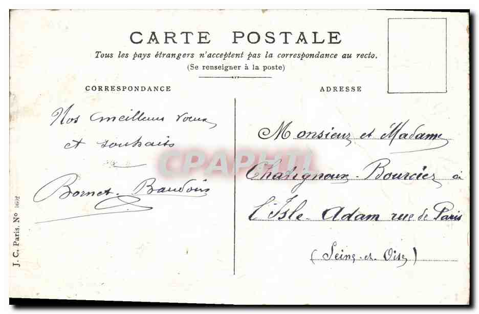 CPA Fantaisie Fleurs Oiseaux — Rückseite