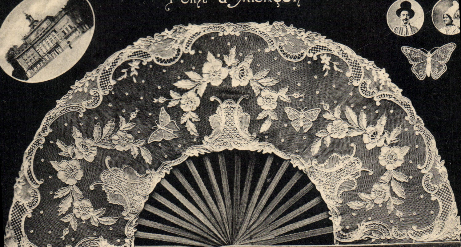 CPA Folklore Dentelle Dentelliere Point d'Alencon Papillon