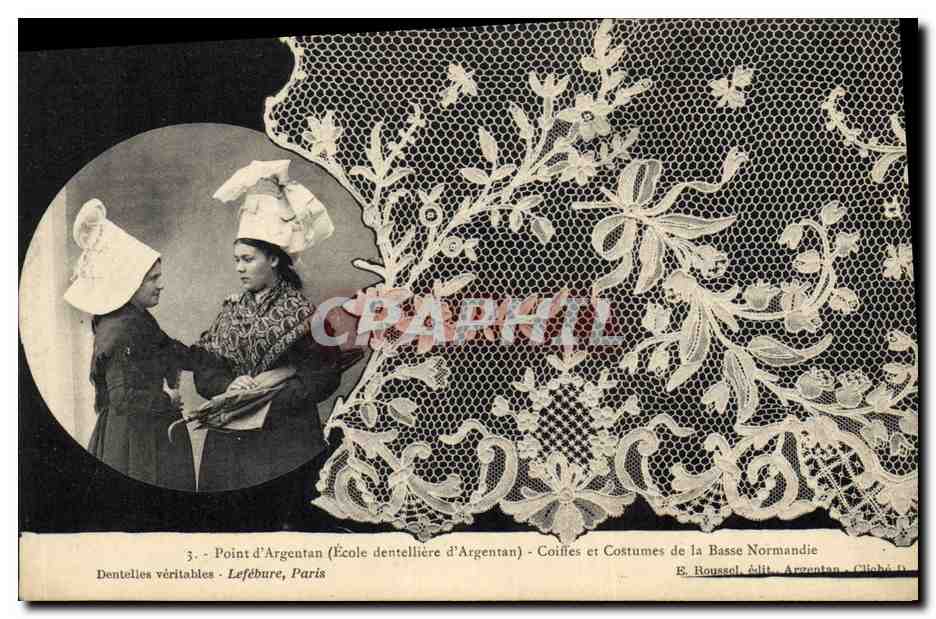 CPA Folklore Dentelle Ecole Dentelliere d'Argentan Point d'Argentan Normandie