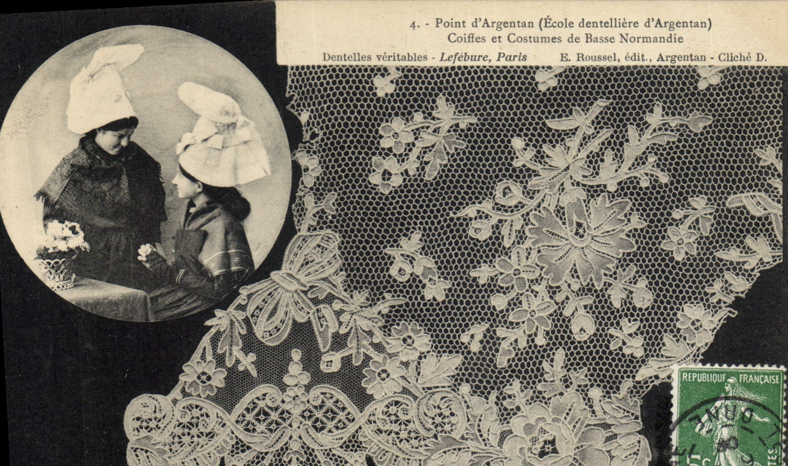CPA Folklore Dentelle Dentelliere Point d'Argentan Normandie