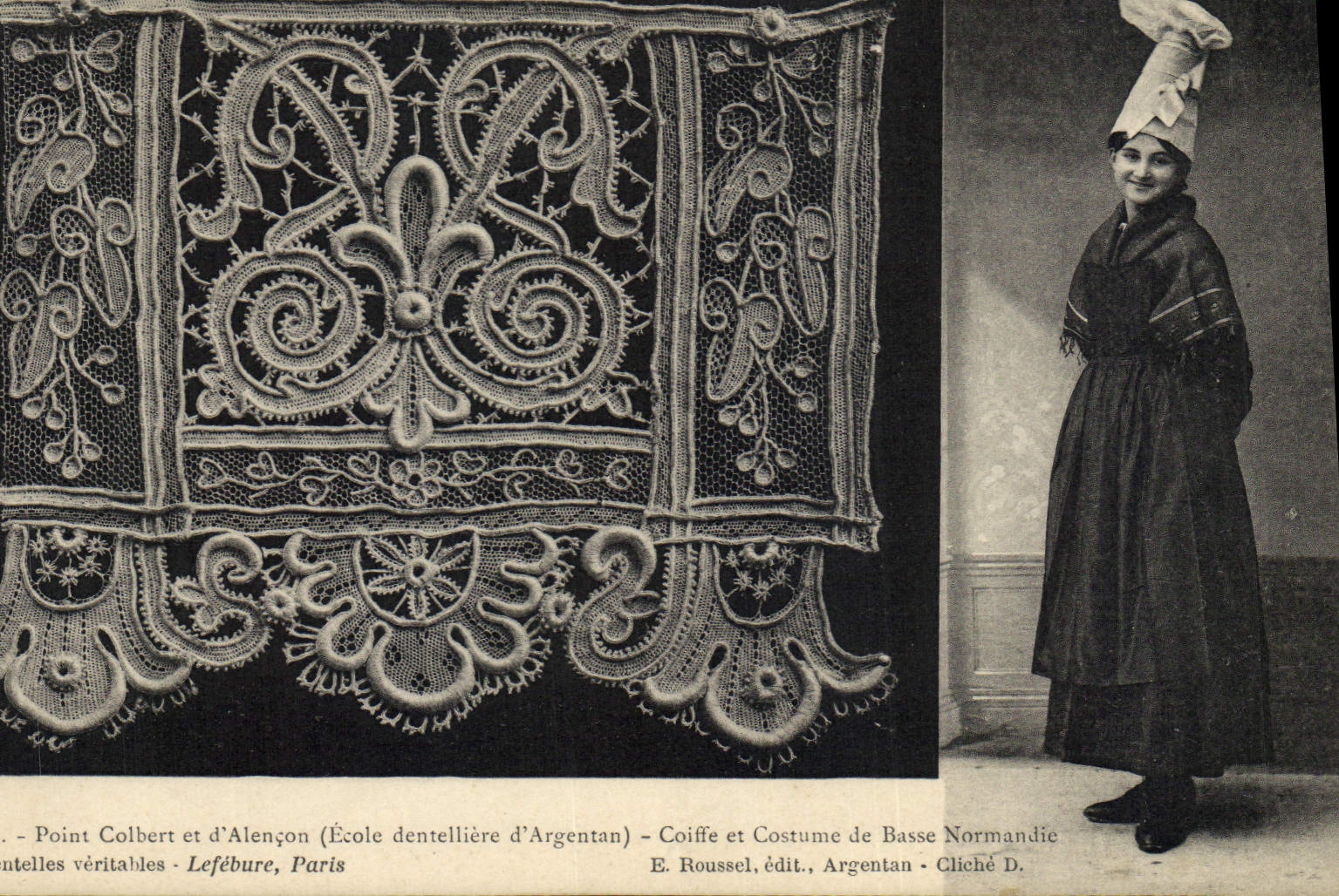 CPA Folklore Dentelle Ecole Dentelliere d'Argentan Point Colbert et d'Alencon Normandie
