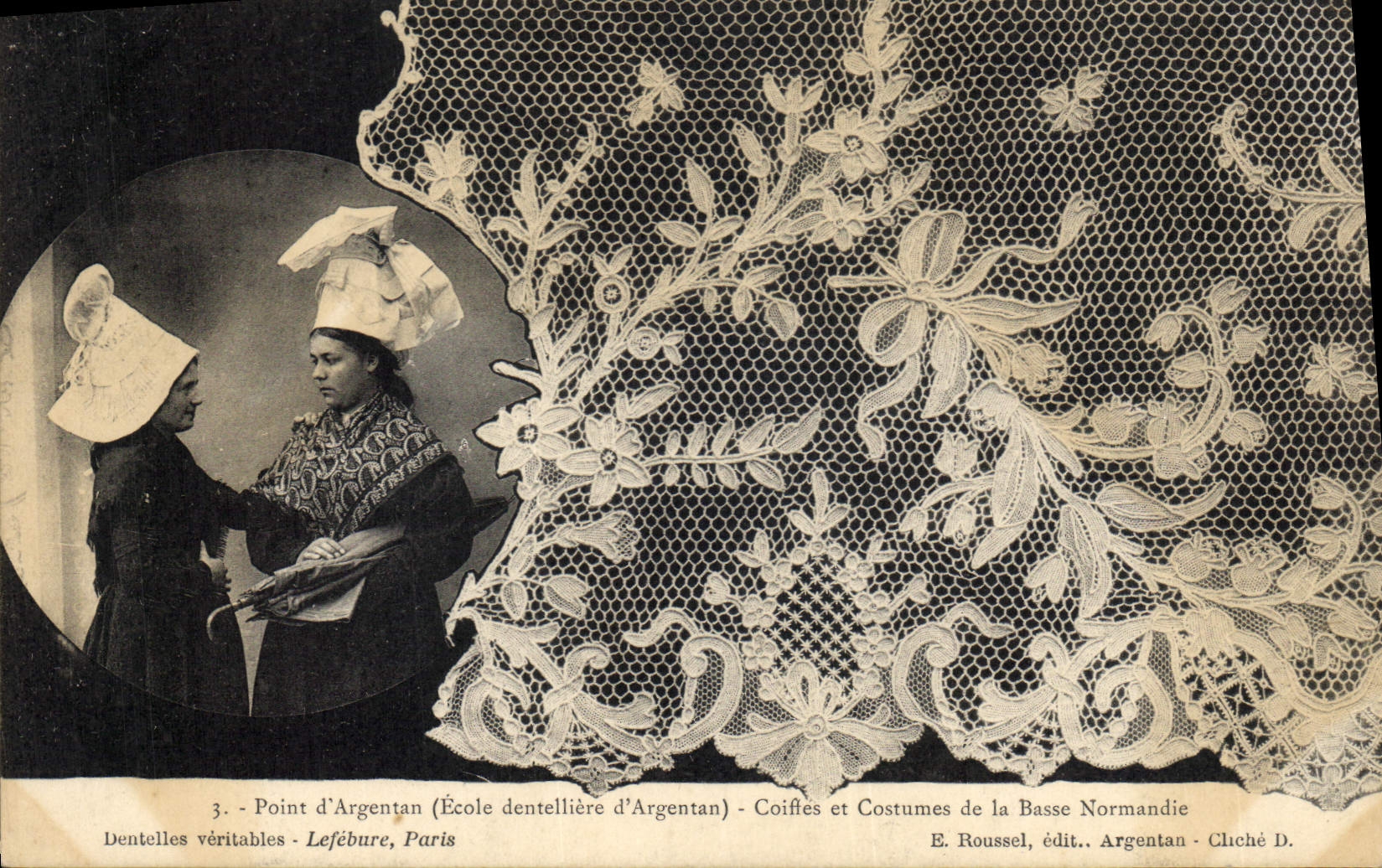 CPA Folklore Dentelle Ecole Dentelliere d'Argentan Point d'Argentan Normandie 