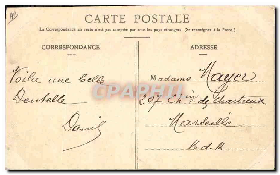 CPA Folklore Dentelle Dentelliere Alencon — Verso