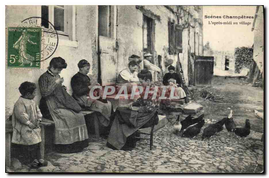 Scènes Champêtres — L'après-midi au village — éditeur non visible