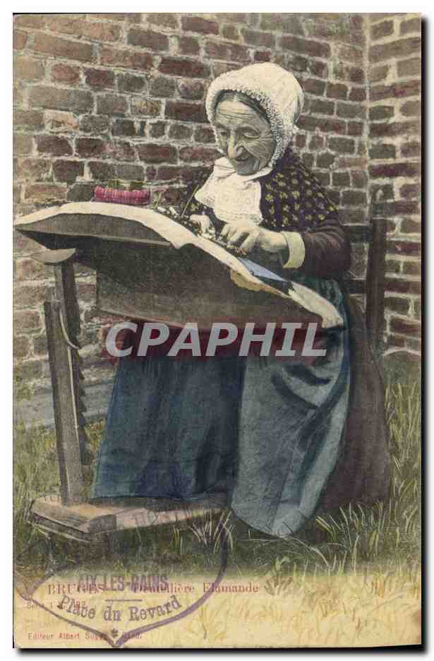 CPA Folklore Dentelle Dentelliere flamande