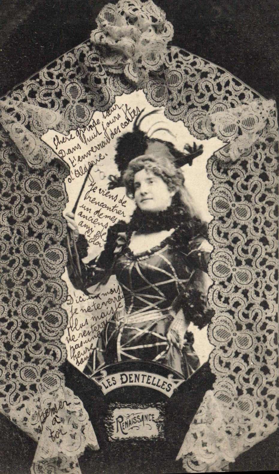 CPA Folklore Dentelle Dentelliere Renaissance