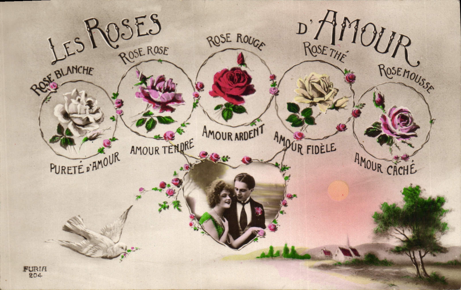 CPA Fantaisie Les roses d'amour Fleurs 