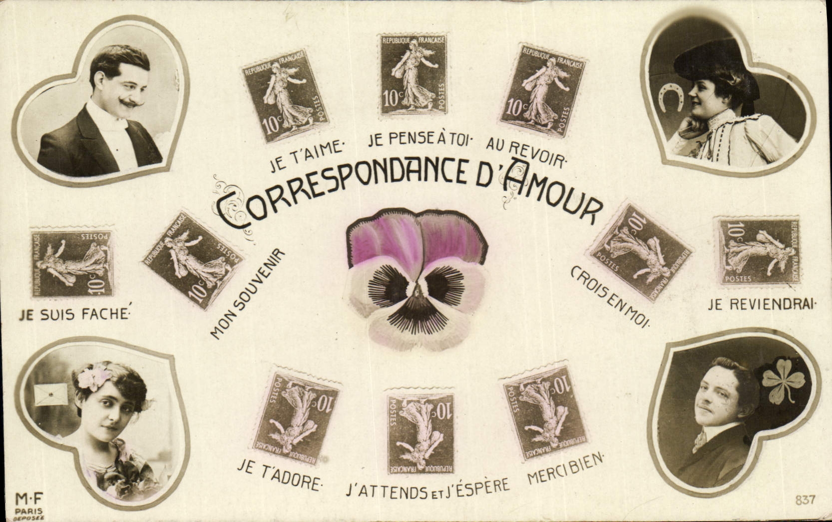 CPA Fantaisie Correspondance d'amour Semeuse 