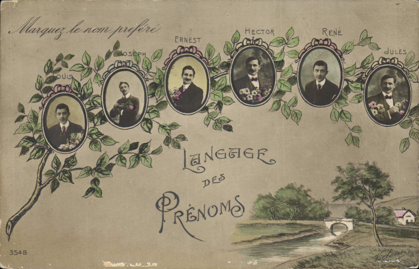 CPA Fantaisie Le langage des prenoms Homme