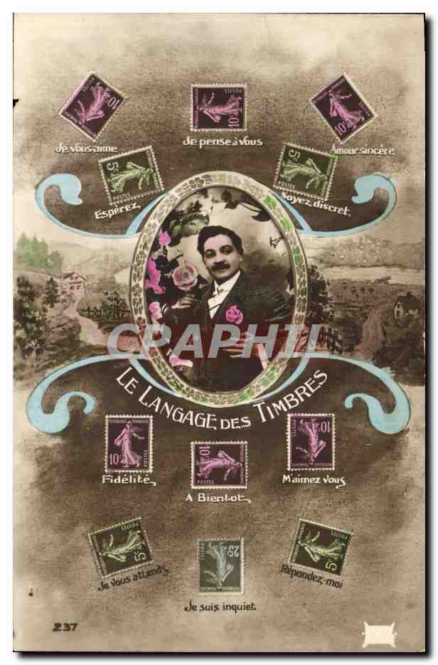 CPA Fantaisie Le langage des timbres Semeuse