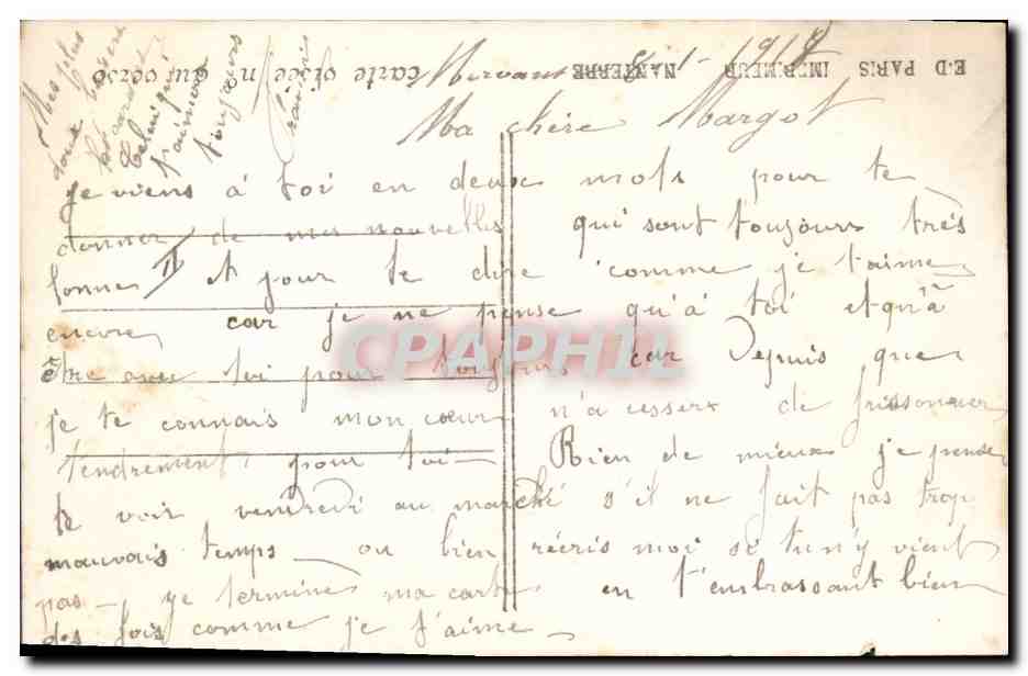 CPA Fantaisie Le langage des timbres Semeuse — Verso