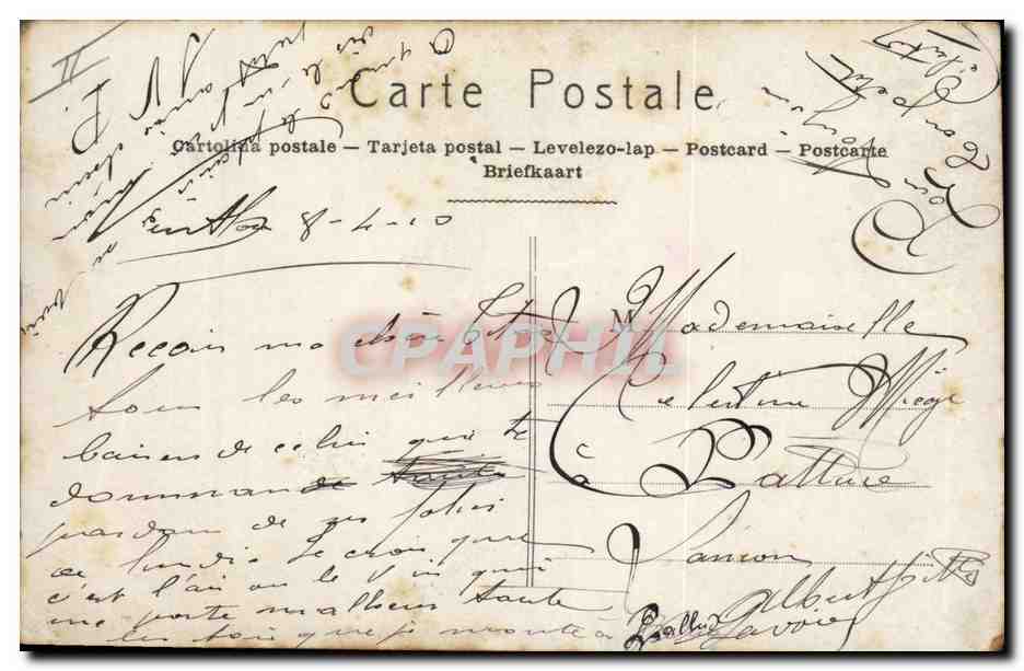 CPA Fantaisie Le langage des timbres Semeuse  — Verso
