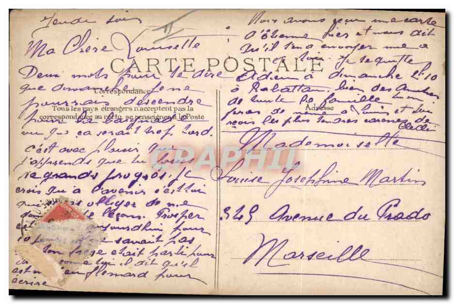 CPA Fantaisie Le langage des timbres et leurs secrets Semeuse — Verso