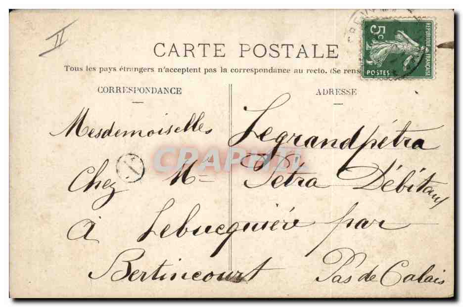 CPA Fantaisie Le langage du timbre Semeuse  — Verso