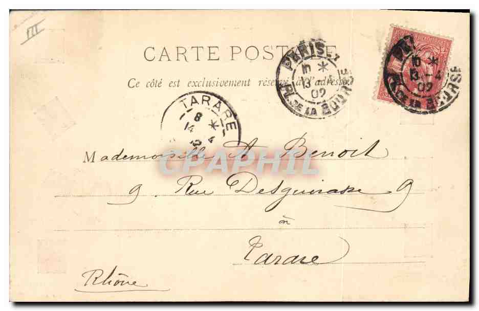 Le LANGAGE des TIMBRES — Paris — n°1078 — Rückseite
