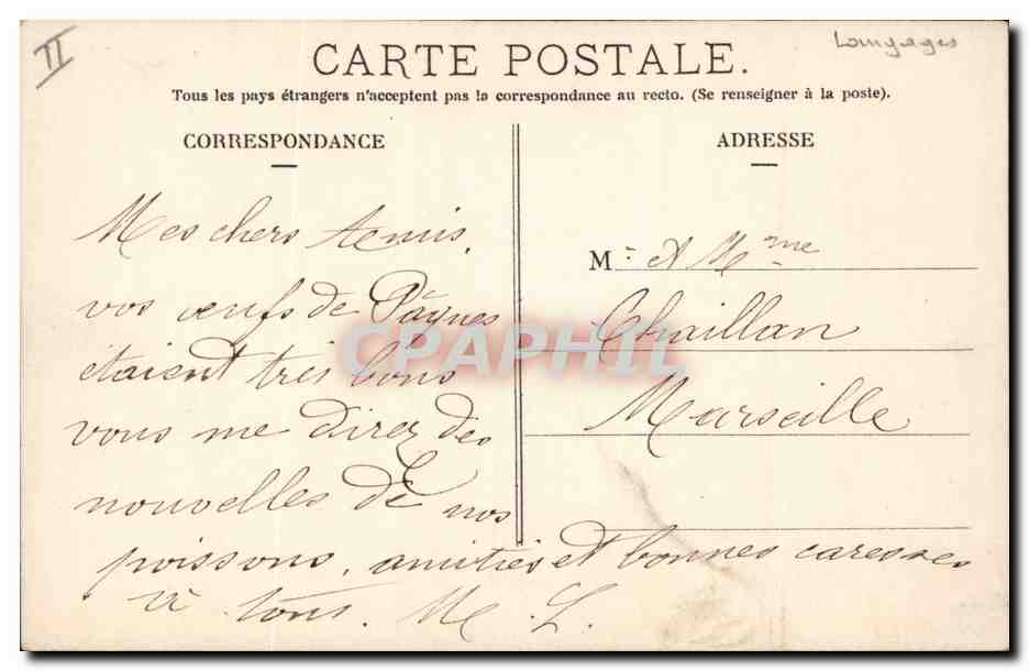 CPA Fantaisie Fleurs Marguerite du 1er Avril Poissons Trefle — Verso