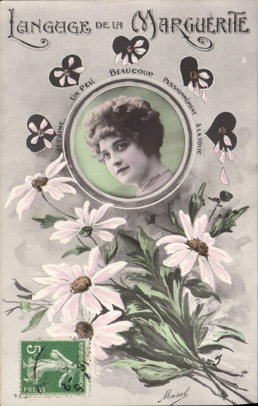CPA Fantaisie Le langage de la marguerite 