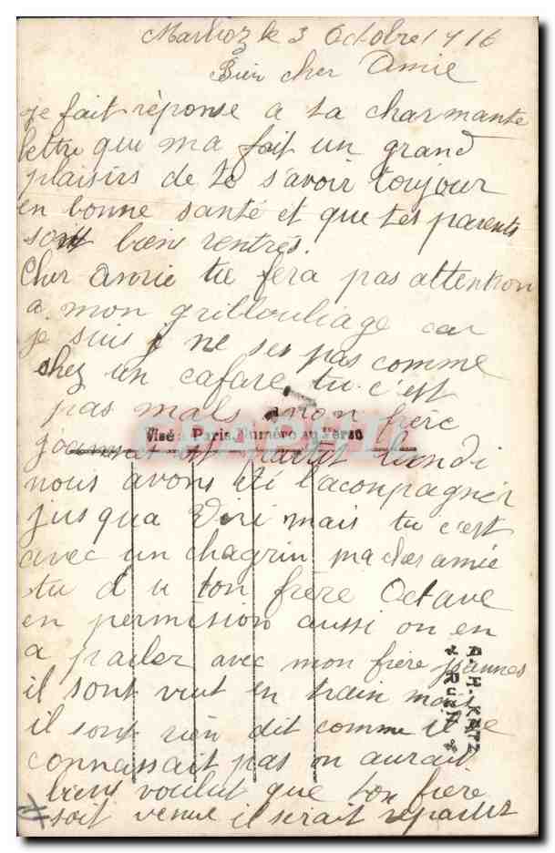 CPA Fantaisie L'echelle d'amour Soldat Militaria Ange  — Verso