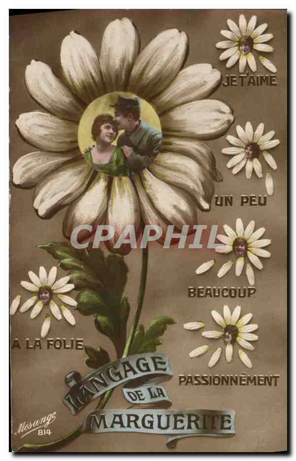 CPA Fantaisie Le langage de la marguerite Militaria Soldat 