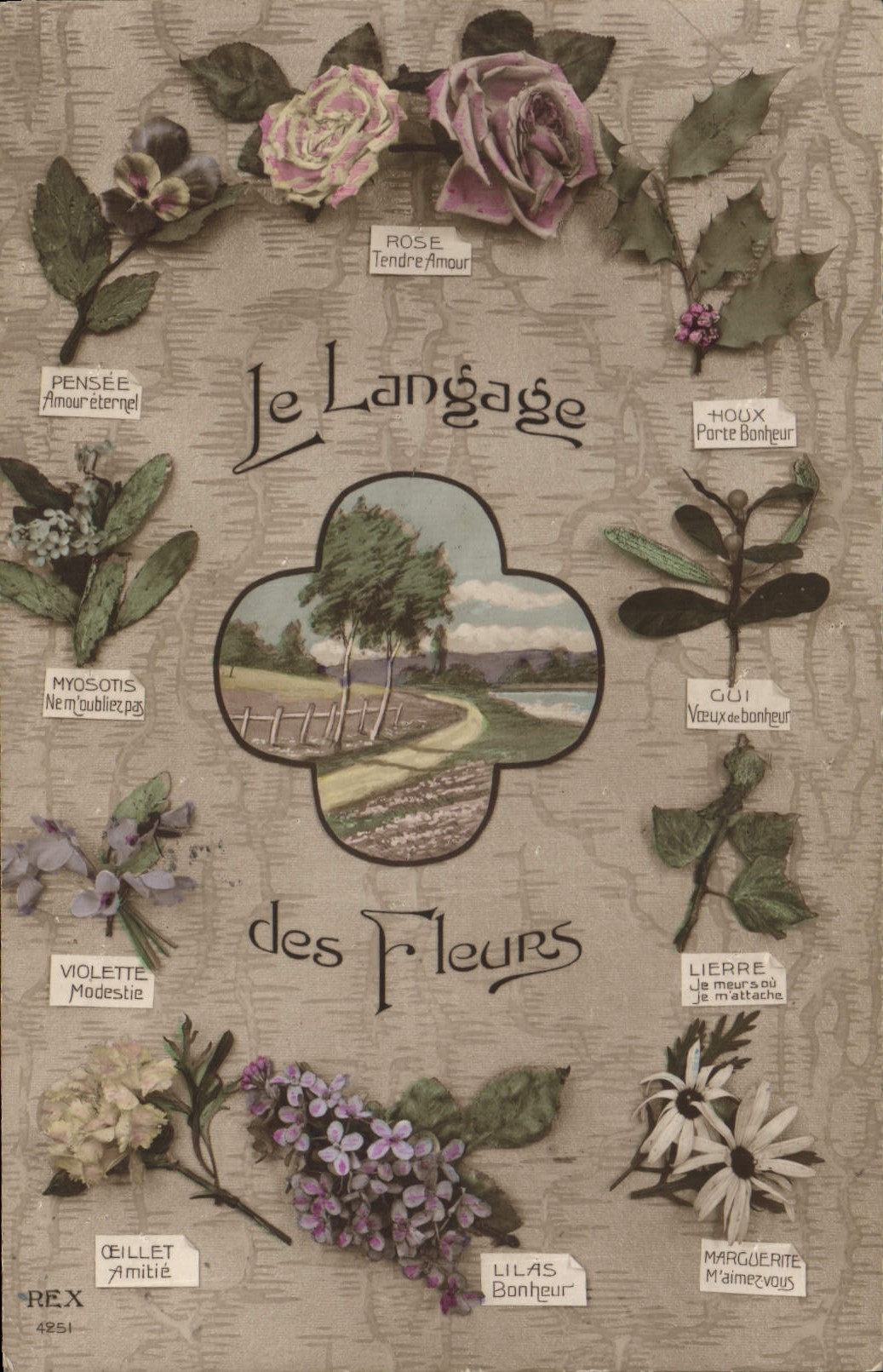 CPA Fantaisie Le langage des fleurs