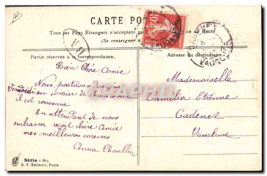 CPA Fantaisie Le langage des  — Verso