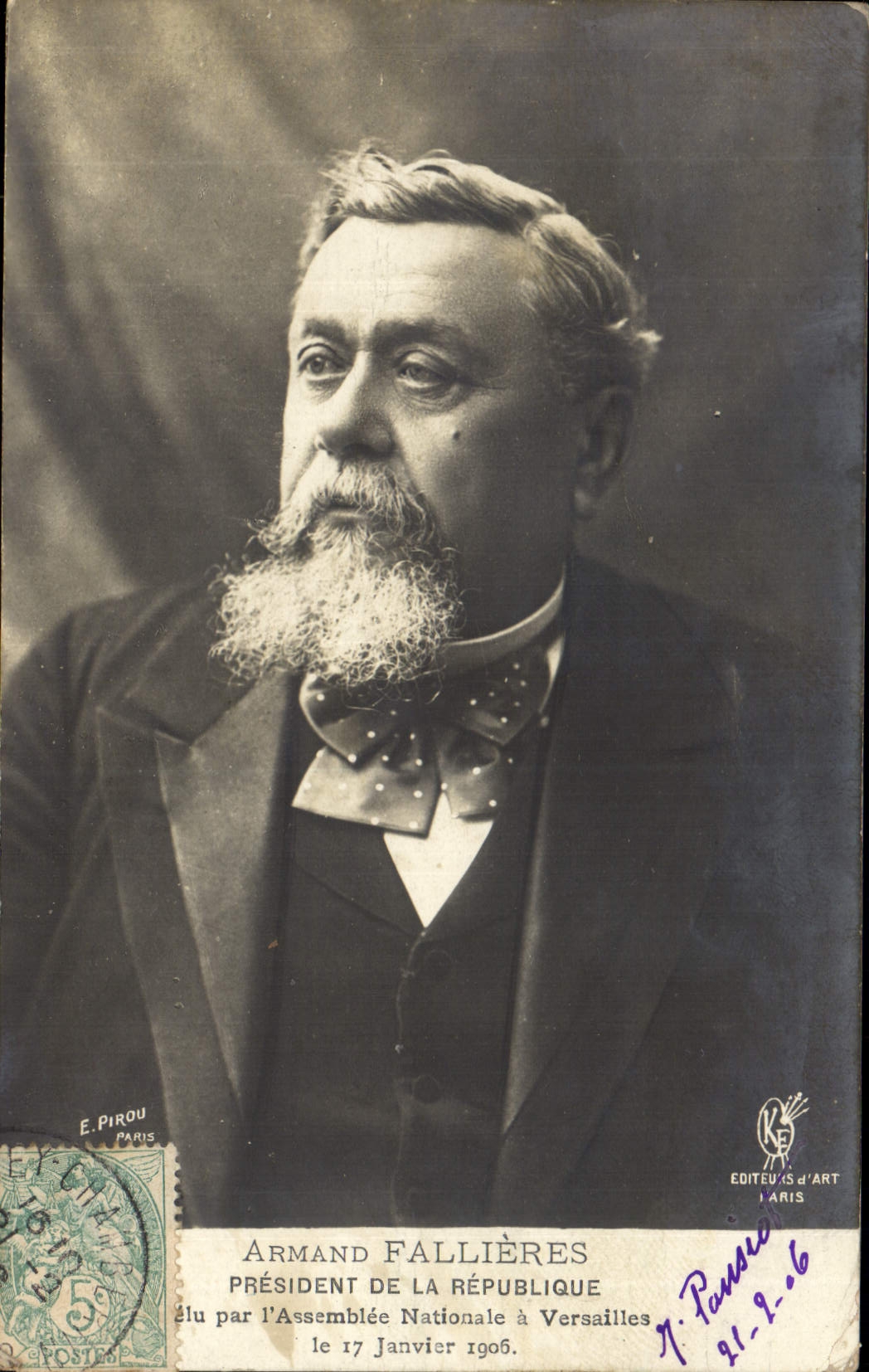 CPA Armand Fallieres President de la Republique Ele a l'Assemblee Nationale a Versailles