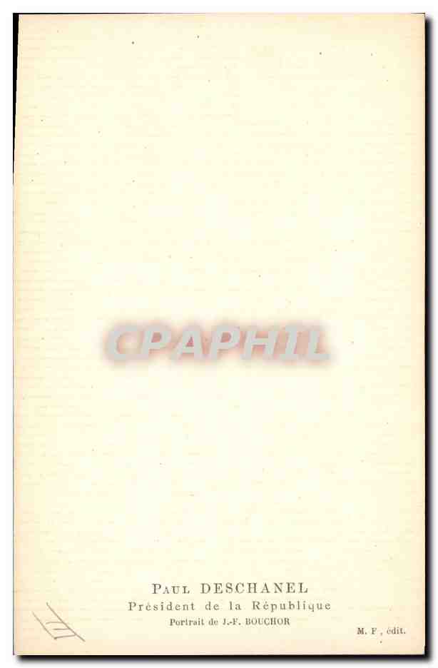 CPA Paul Deschanel President de la Republique  — Verso