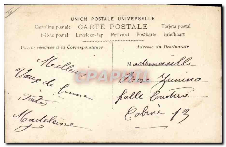 Jeune femme souriante — avec éventail décoré de fleurs — éditeur IRIS, n° 3538 — Verso