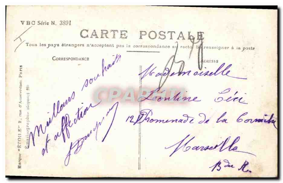 Jeunes époux — Bonheur aux jeunes Époux — VBC Série N. 3391 — Rückseite