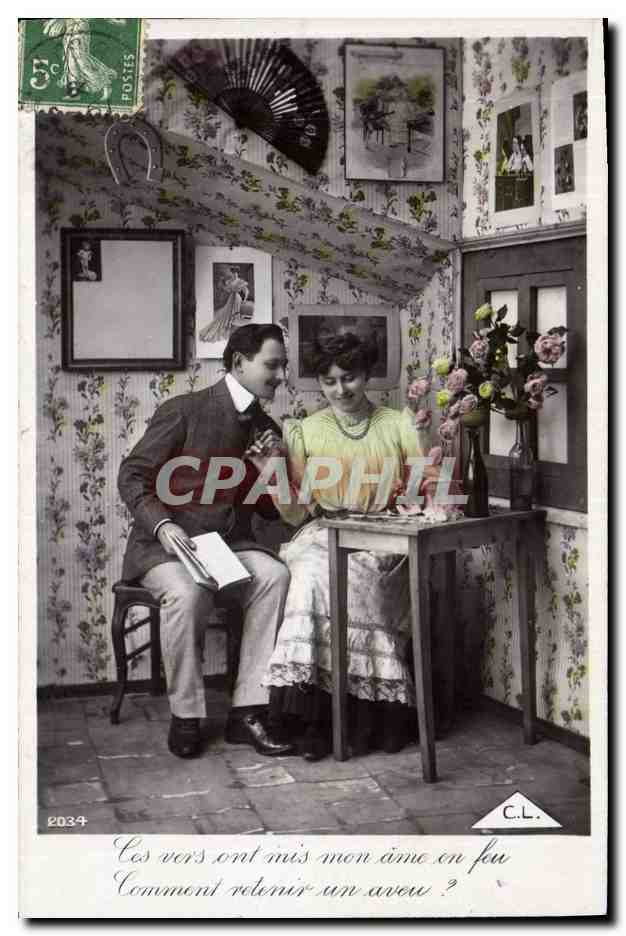 Couple amoureux — scène intime — C.L. n°2034
